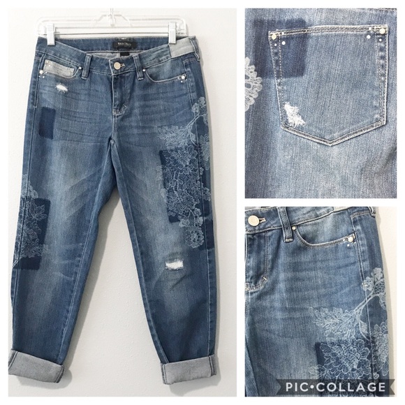 White House Black Market Denim - ✨WHBM embellished girlfriend jeans.